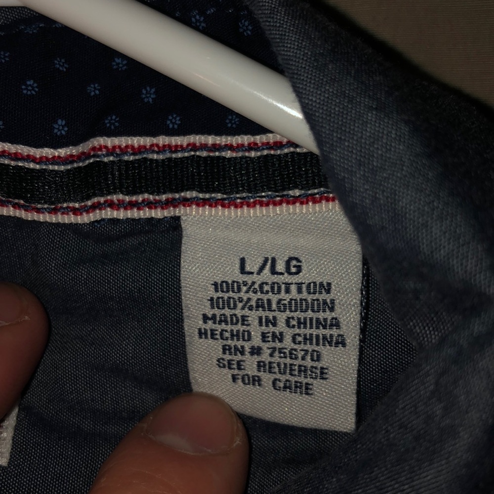 Navy Blue Short Sleeve Button Down Shirt - Picture 4 of 8